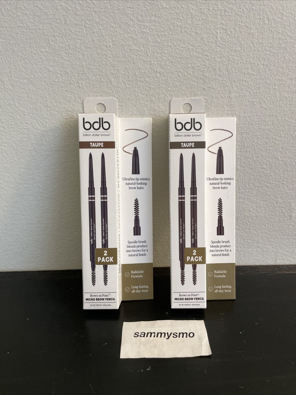 bdb Billion Dollar Brows, Brows On Point Micro Brow Pencil, Taupe, 2ct, x2
